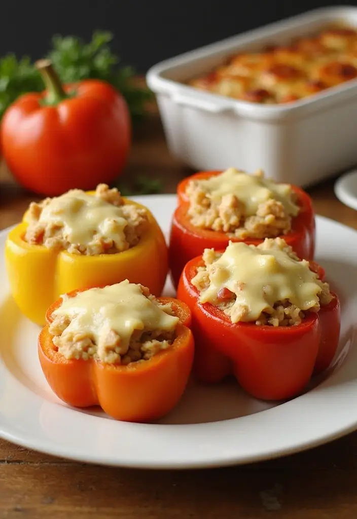 29 Rotisserie Chicken and Rice Recipes That Use Leftovers Brilliantly - 9. Chicken and Rice Stuffed Peppers