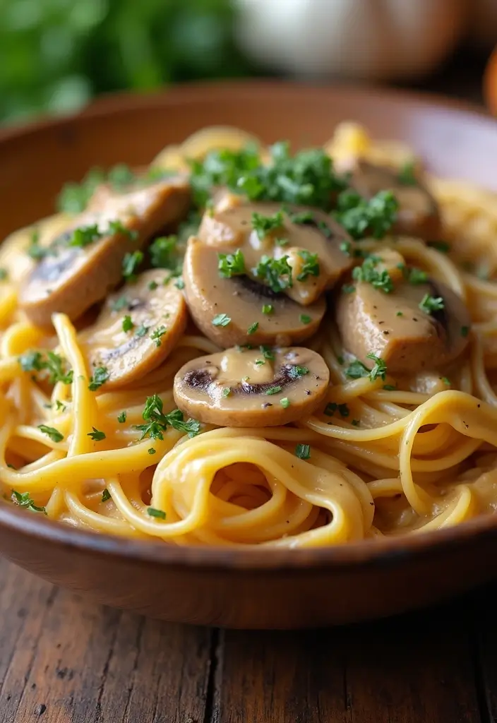 29 Slow Cooker Olive Garden Chicken Pasta Recipes That Feel Indulgent - 16. Creamy Mushroom Chicken Pasta