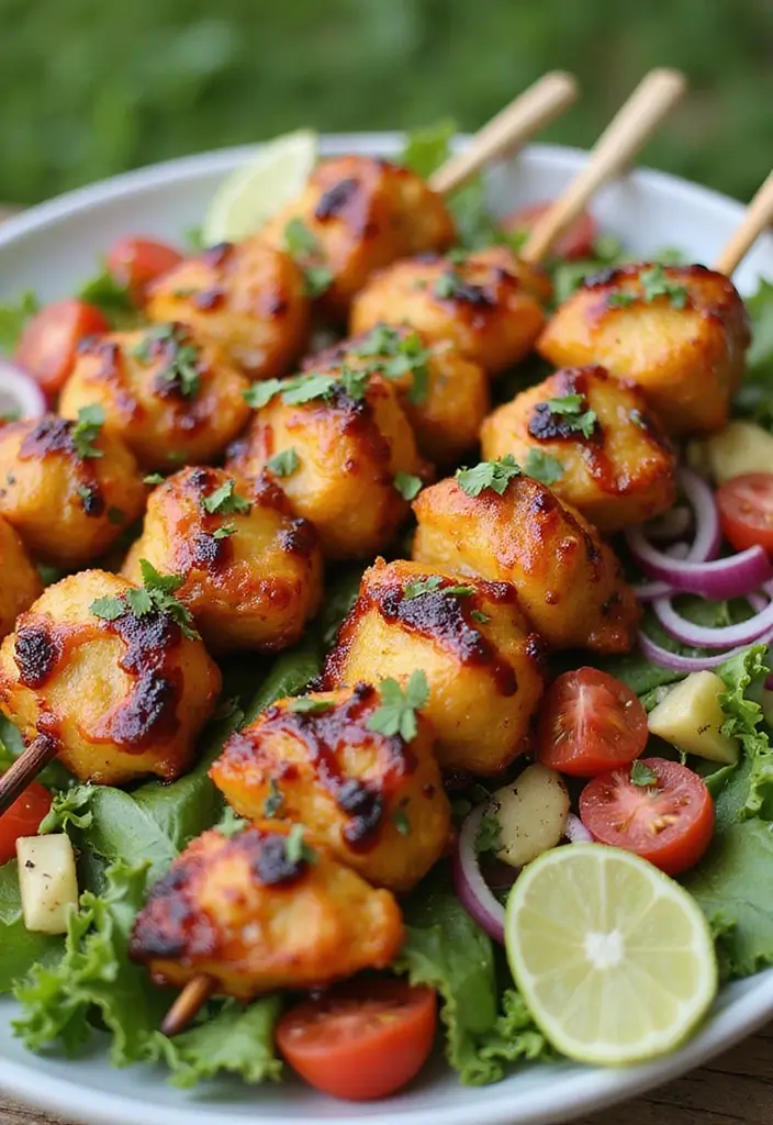 30 Bang Bang Chicken Skewers You’ll Grill All Summer - 23. Teriyaki Pineapple Bang Bang Chicken Skewers