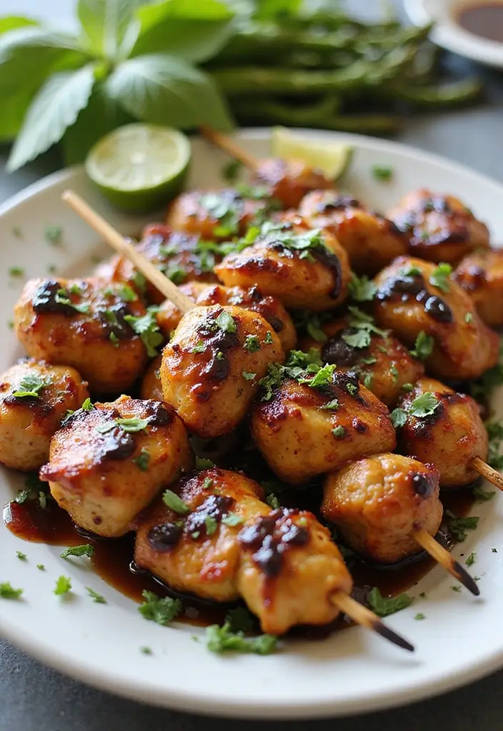 30 Bang Bang Chicken Skewers You’ll Grill All Summer - 28. Balsamic Glazed Bang Bang Chicken Skewers