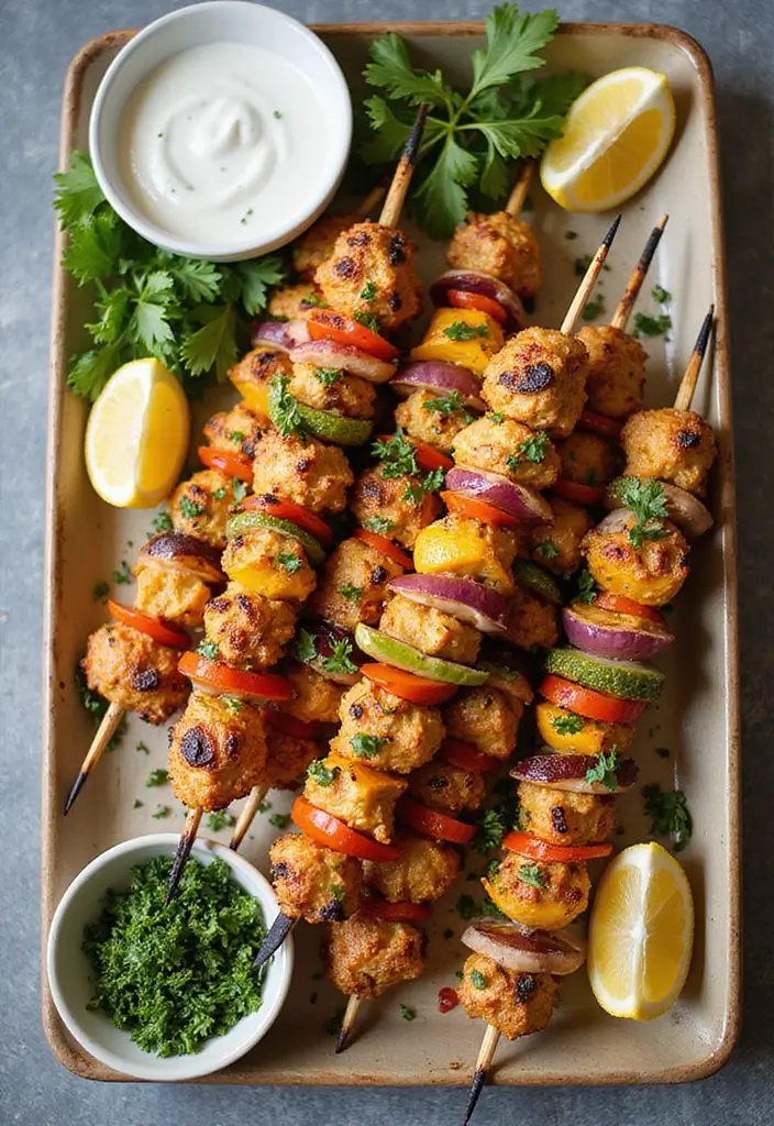 30 Bang Bang Chicken Skewers You’ll Grill All Summer - 6. Mediterranean Bang Bang Chicken Skewers