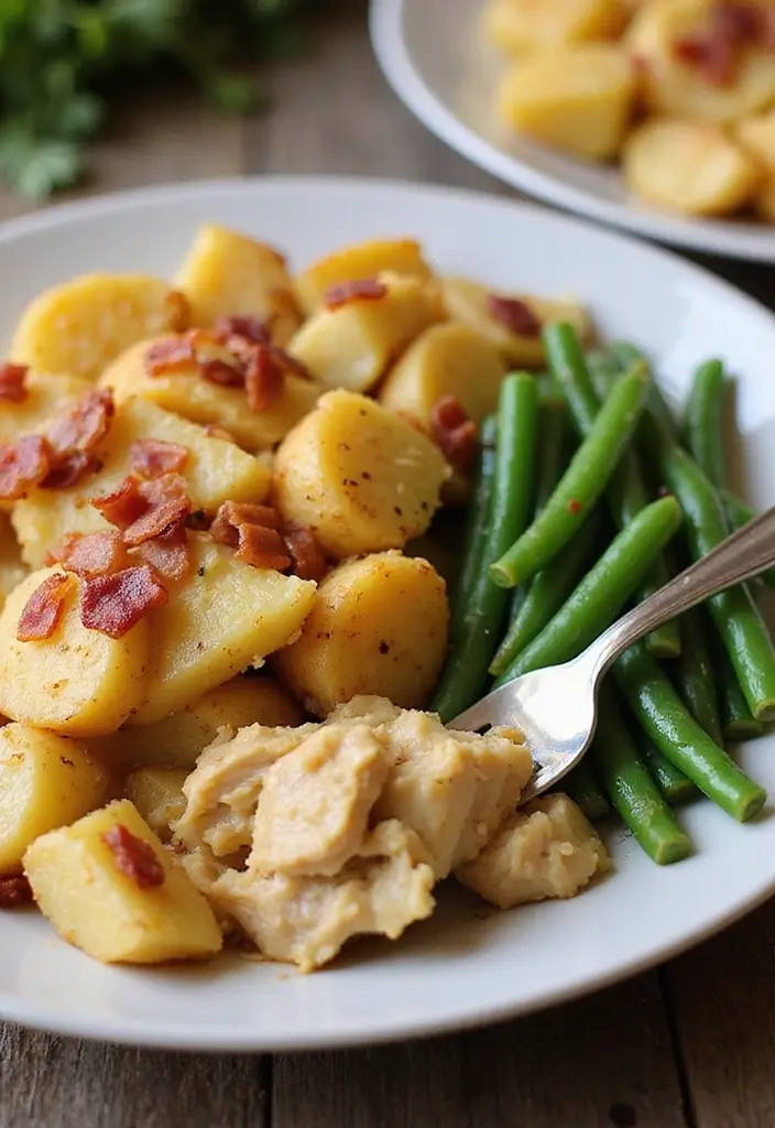 30 Chicken Bacon Potato Casserole Recipes That Feel Like Heaven - 10. Chicken Bacon Potato Casserole with Green Beans