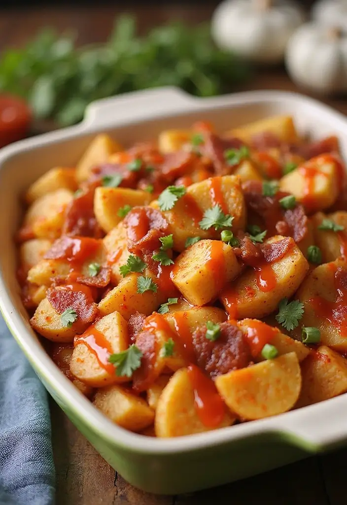 30 Chicken Bacon Potato Casserole Recipes That Feel Like Heaven - 21. Chicken Bacon Potato Casserole with Sriracha