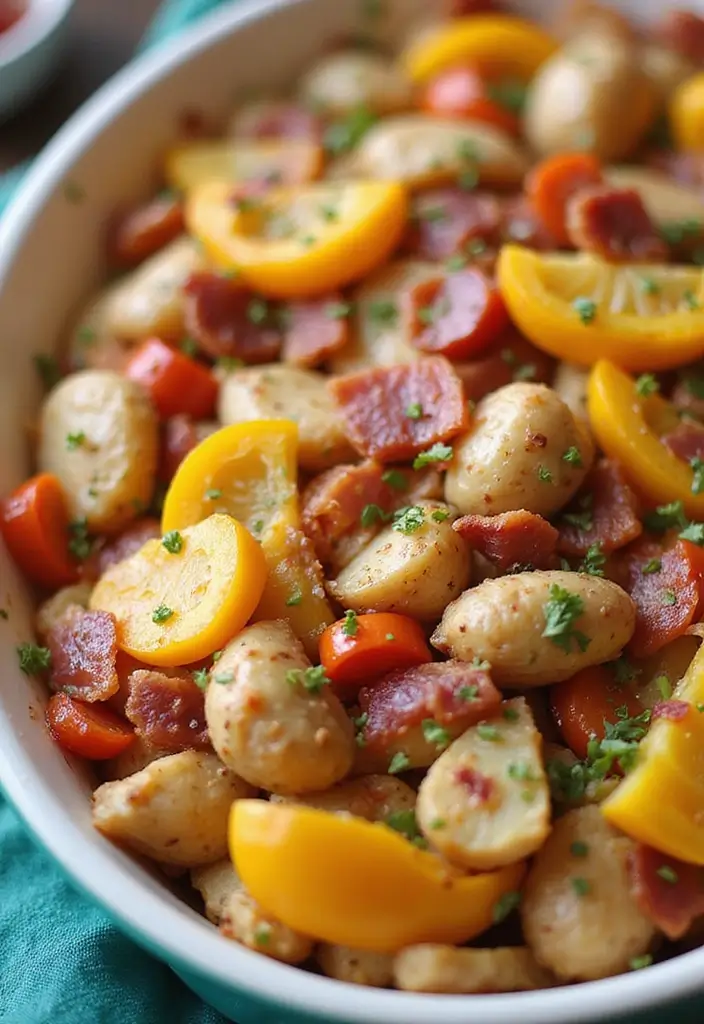 30 Chicken Bacon Potato Casserole Recipes That Feel Like Heaven - 25. Chicken Bacon Potato Casserole with Peppers