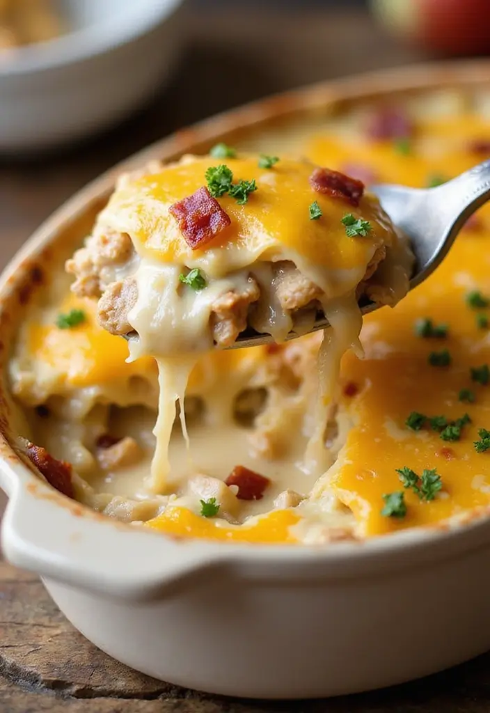 30 Chicken Bacon Potato Casserole Recipes That Feel Like Heaven - 8. Chicken Bacon Alfredo Potato Casserole