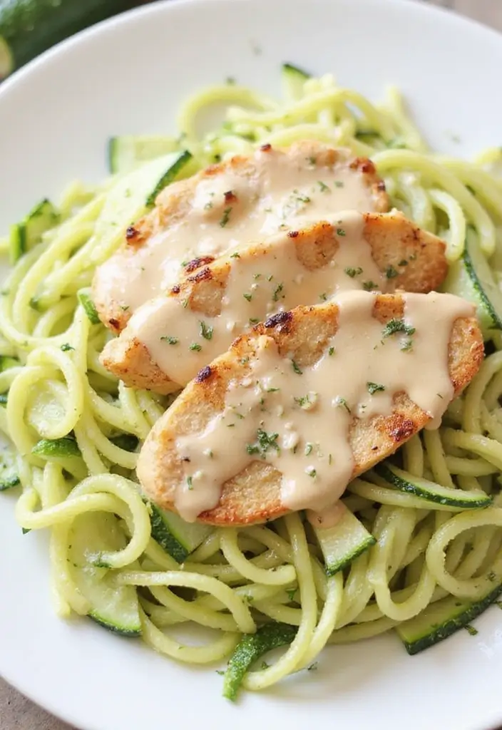 30 Creamy Italian Chicken Pasta Recipes That Feel Like a Tuscan Dinner - 10. Creamy Zucchini Noodles with Chicken