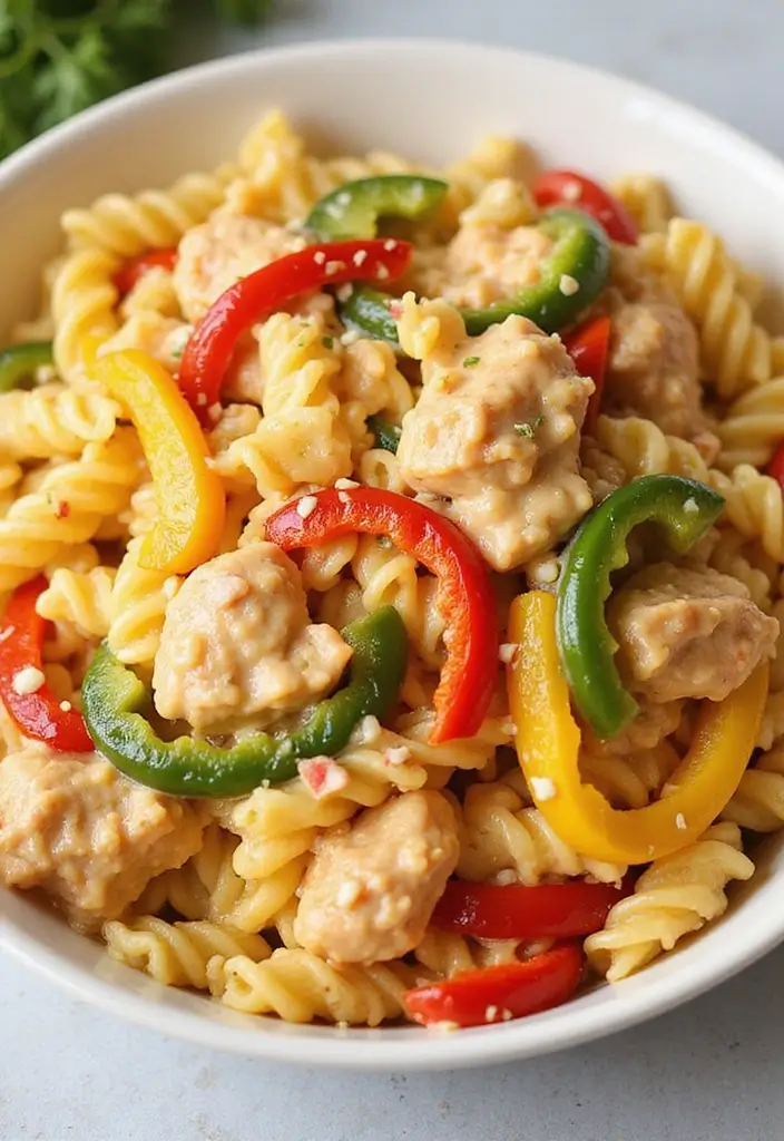 30 Creamy Italian Chicken Pasta Recipes That Feel Like a Tuscan Dinner - 15. Creamy Chicken and Bell Pepper Pasta