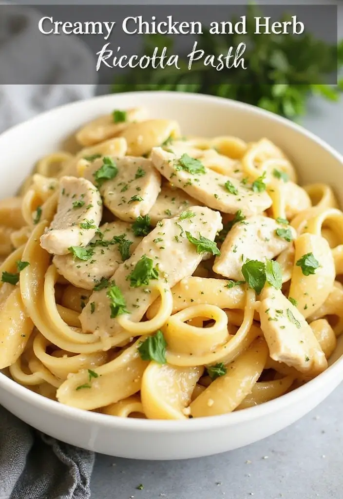 30 Creamy Italian Chicken Pasta Recipes That Feel Like a Tuscan Dinner - 29. Creamy Chicken and Herb Ricotta Pasta