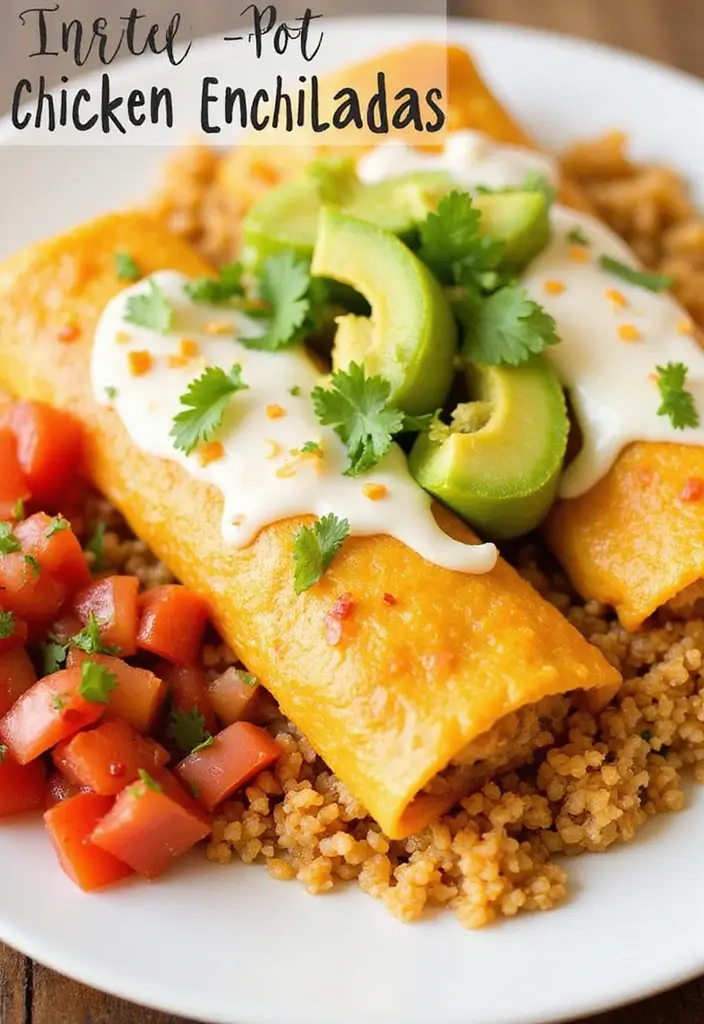 30 Instant Pot Chicken Enchiladas Recipes That Are Fast & Flavorful - 15. Instant Pot Chicken Enchiladas with Quinoa