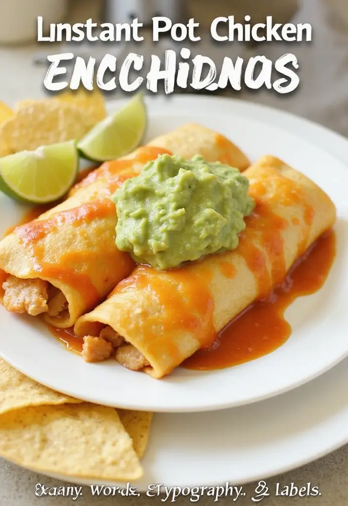 30 Instant Pot Chicken Enchiladas Recipes That Are Fast & Flavorful - 20. Instant Pot Chicken Enchiladas with Guacamole