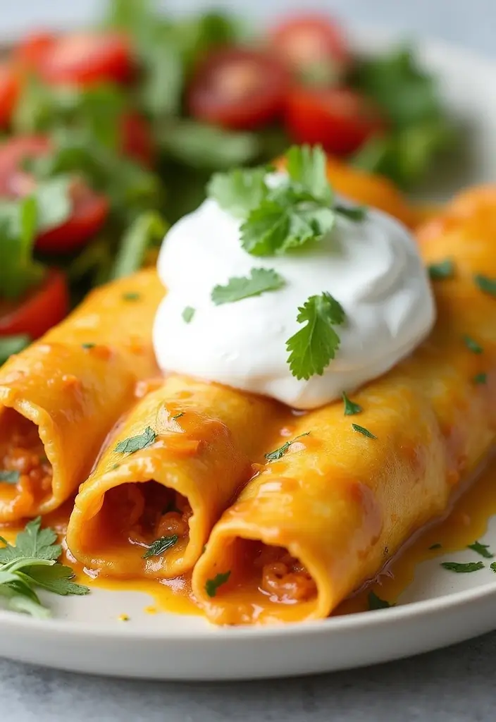 30 Instant Pot Chicken Enchiladas Recipes That Are Fast & Flavorful - 3. Creamy Chicken Enchiladas with Sour Cream Sauce