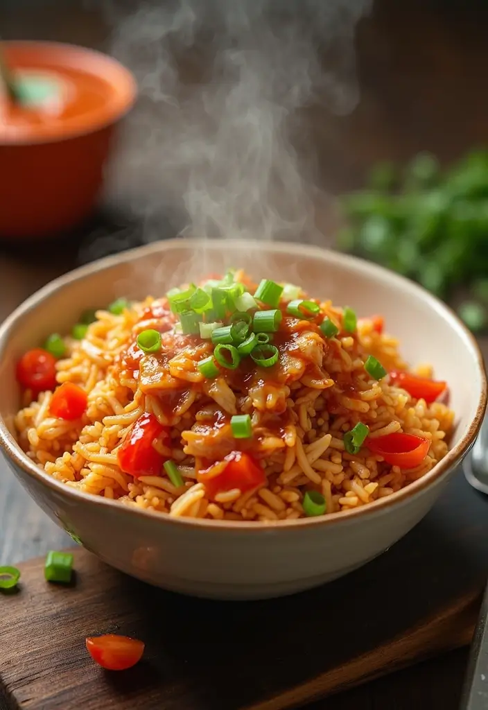 30 Rotisserie Chicken Fried Rice Recipes That Feel Quick & Cozy - 2. Spicy Chicken Fried Rice with Sriracha
