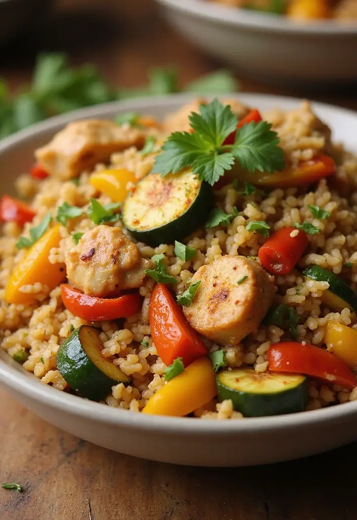 30 Rotisserie Chicken Fried Rice Recipes That Feel Quick & Cozy - 27. Ratatouille Chicken Fried Rice