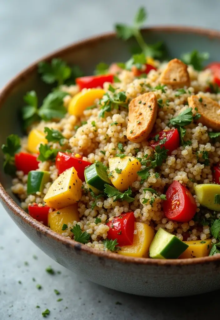 30 Sassy Scotty Chicken Salad Recipe Copycats That Are Sweet & Crunchy - 9. Mediterranean Quinoa Chicken Salad