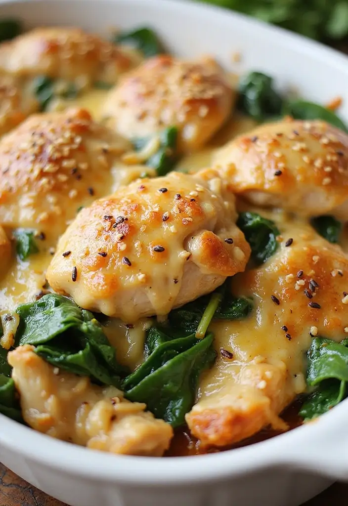 30 Sesame Chicken Recipe Easy Versions That Are Crispy & Quick - 29. Sesame Chicken and Spinach Bake