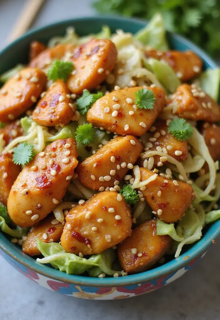 30 Sesame Chicken Recipe Easy Versions That Are Crispy & Quick - 30. Sesame Chicken and Cabbage Stir Fry