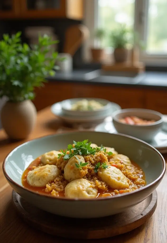 30 Vegan Chicken and Dumplings Recipes That Are Cozy & Dairy-Free - 17. Vegan Chicken and Dumplings with Quinoa