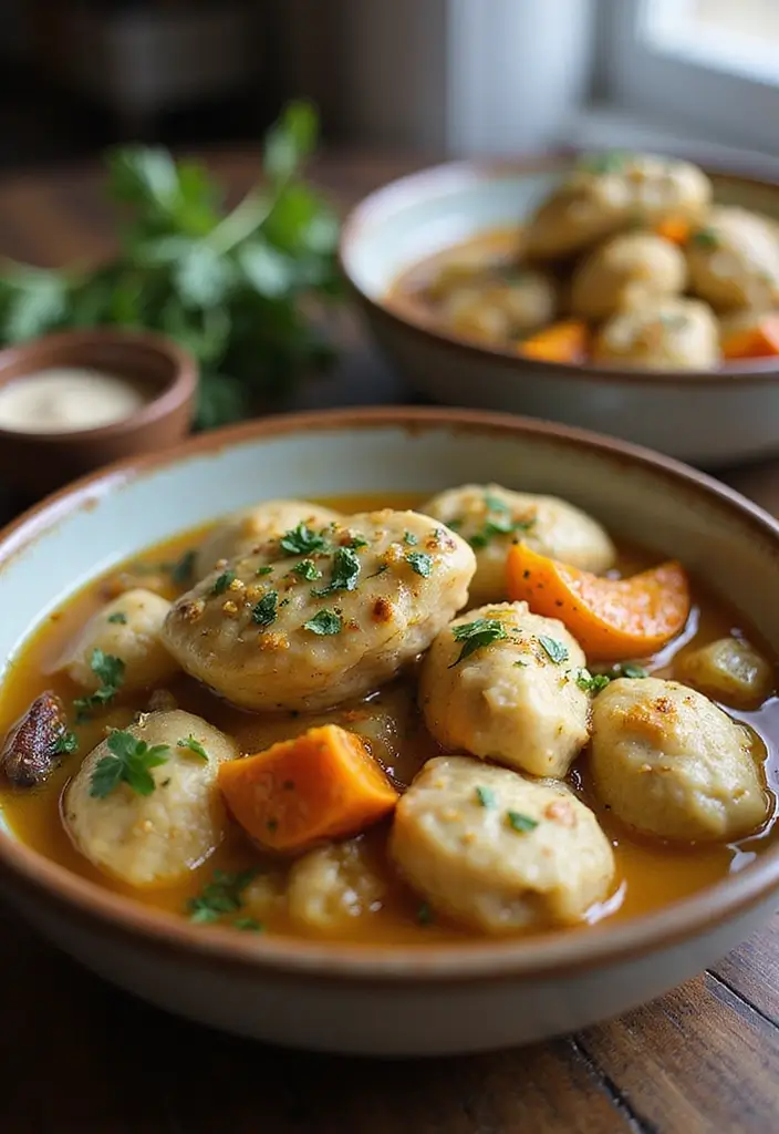 30 Vegan Chicken and Dumplings Recipes That Are Cozy & Dairy-Free - 19. Vegan Chicken and Dumplings with Roasted Vegetables
