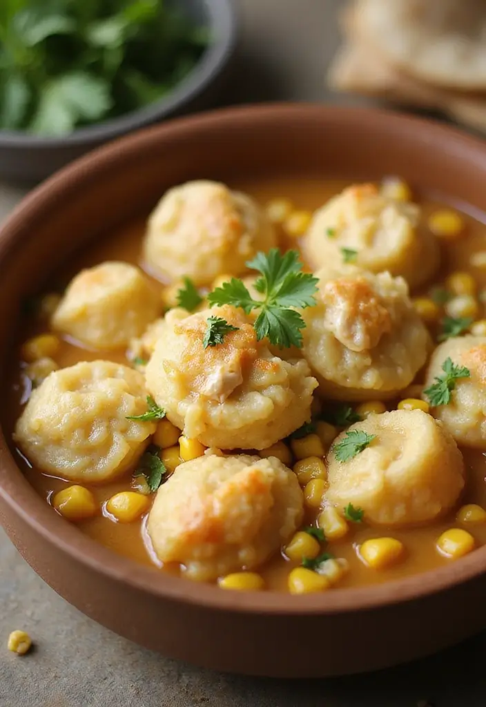 30 Vegan Chicken and Dumplings Recipes That Are Cozy & Dairy-Free - 25. Vegan Chicken and Dumplings with Creamed Corn