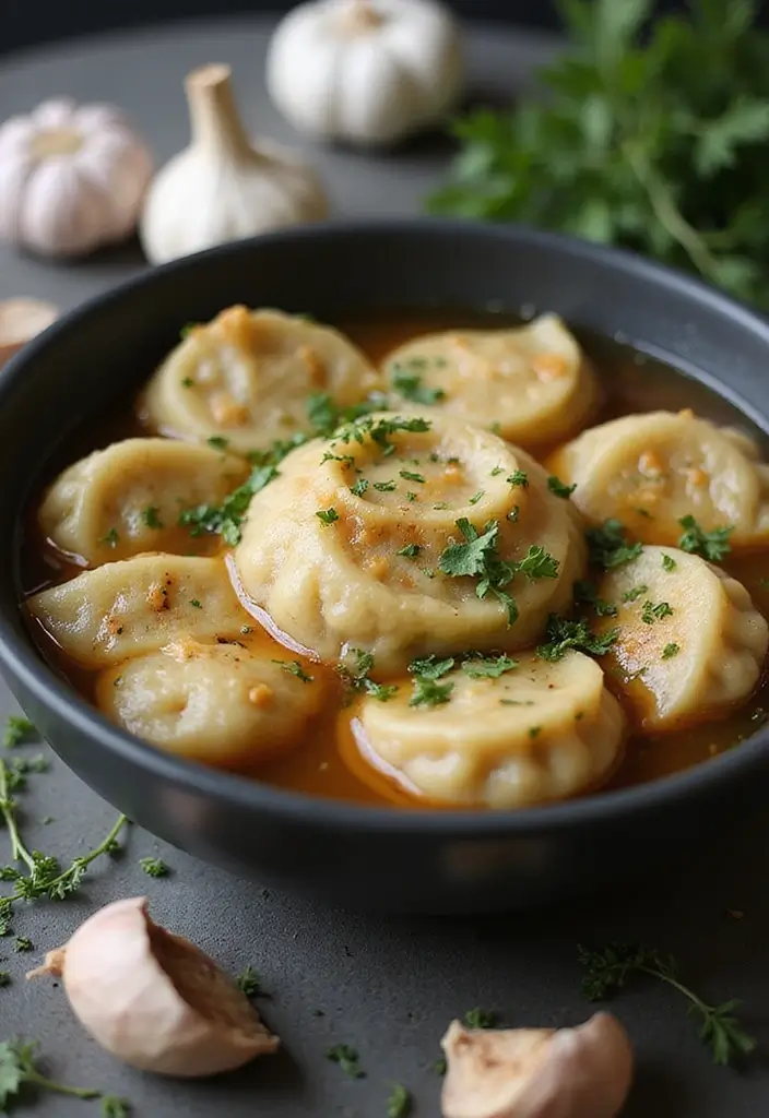 30 Vegan Chicken and Dumplings Recipes That Are Cozy & Dairy-Free - 7. Garlic & Thyme Vegan Dumplings
