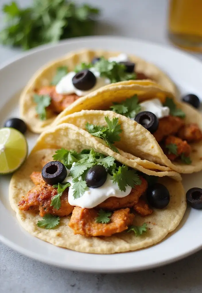 27 Crockpot Chicken Tacos 3 Ingredient Recipes That Are Weeknight Winners - 10. Mediterranean Chicken Tacos