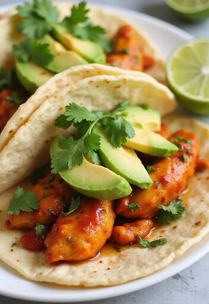 27 Crockpot Chicken Tacos 3 Ingredient Recipes That Are Weeknight Winners - 15. Spicy Honey Lime Chicken Tacos