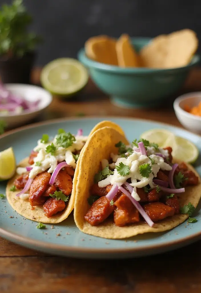 27 Crockpot Chicken Tacos 3 Ingredient Recipes That Are Weeknight Winners - 2. BBQ Chicken Tacos