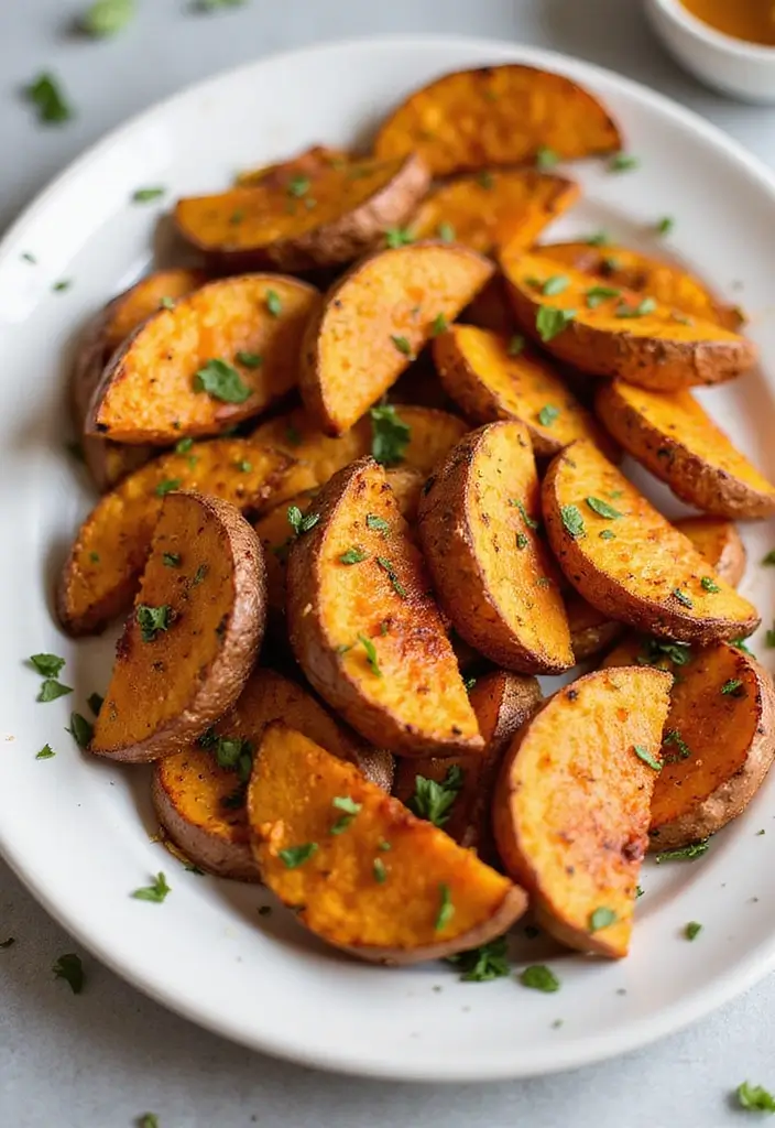 27 Honey Garlic Chicken Wings Recipes That Are Addictively Crispy - 14. Honey Garlic Sweet Potato Wings