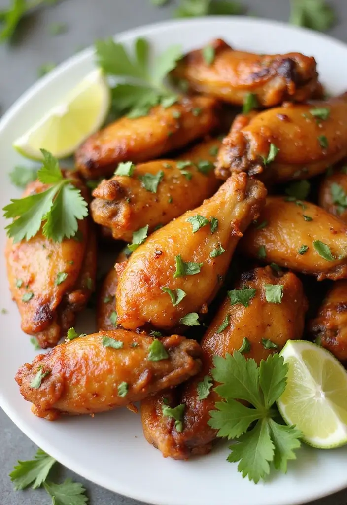 27 Honey Garlic Chicken Wings Recipes That Are Addictively Crispy - 18. Honey Garlic Cilantro Lime Wings