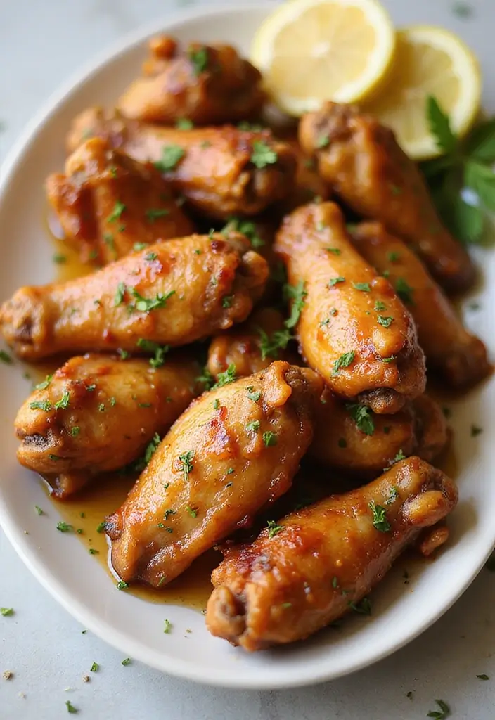 27 Honey Garlic Chicken Wings Recipes That Are Addictively Crispy - 20. Honey Garlic Herb Wings