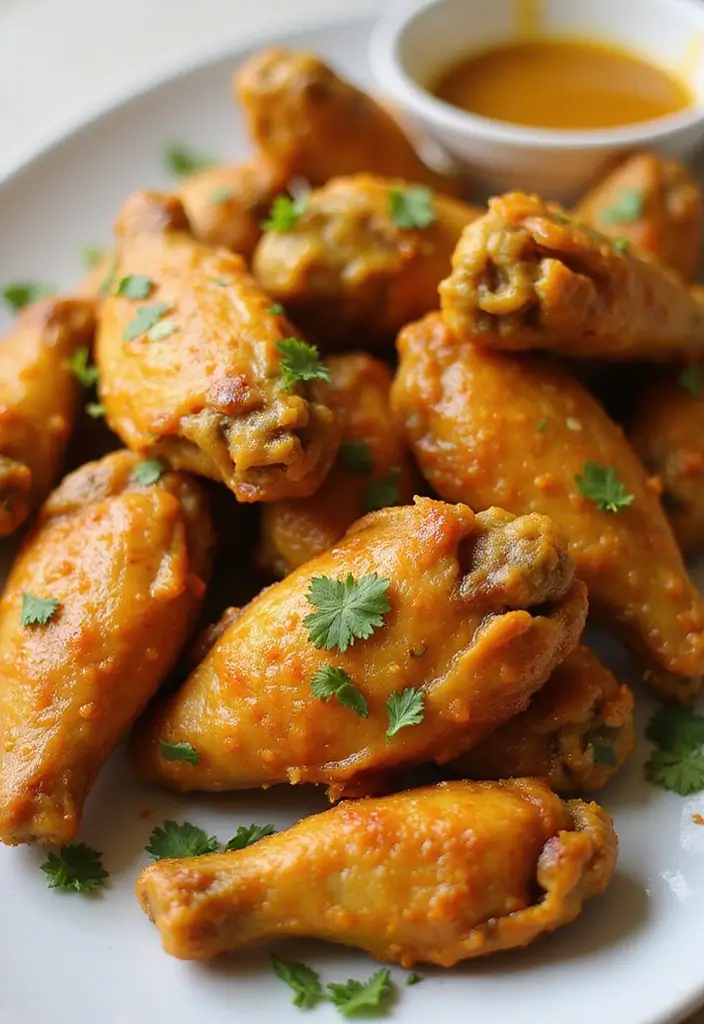 27 Honey Garlic Chicken Wings Recipes That Are Addictively Crispy - 24. Honey Garlic Curry Wings