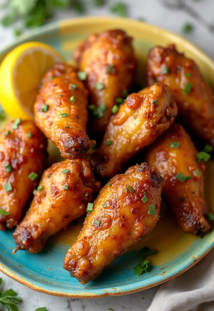 27 Honey Garlic Chicken Wings Recipes That Are Addictively Crispy - 25. Honey Garlic Lemon Wings