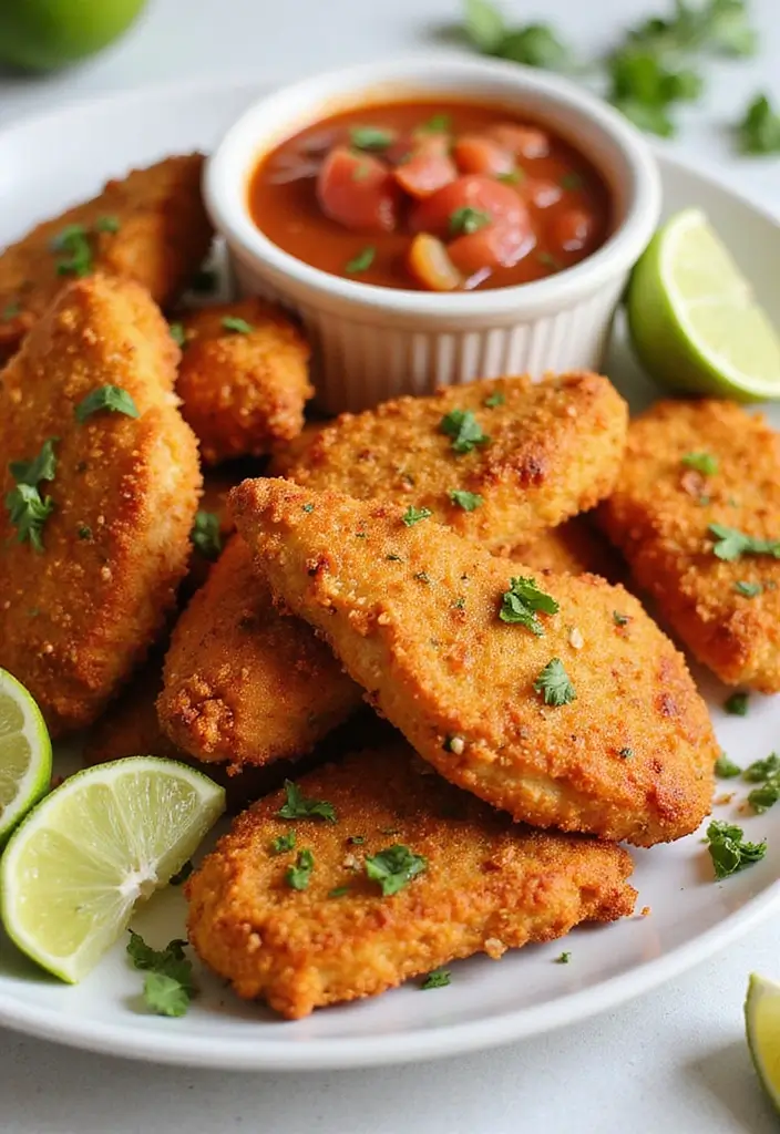 26 Almond Flour Chicken Tenders That Are Crispy Keto & Gluten-Free 23 26 Almond Flour Chicken Tenders That Are Crispy Keto & Gluten-Free - 22. Chili Lime Almond Flour Chicken Tenders