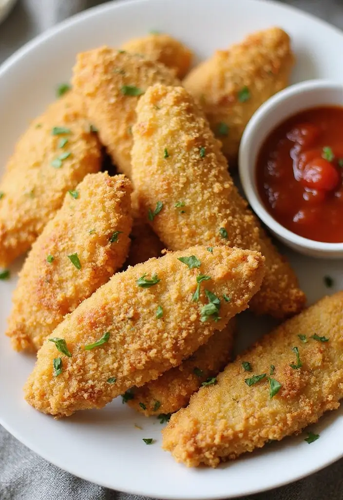 26 Almond Flour Chicken Tenders That Are Crispy Keto & Gluten-Free 9 26 Almond Flour Chicken Tenders That Are Crispy Keto & Gluten-Free - 8. Garlic Parmesan Almond Flour Chicken Tenders