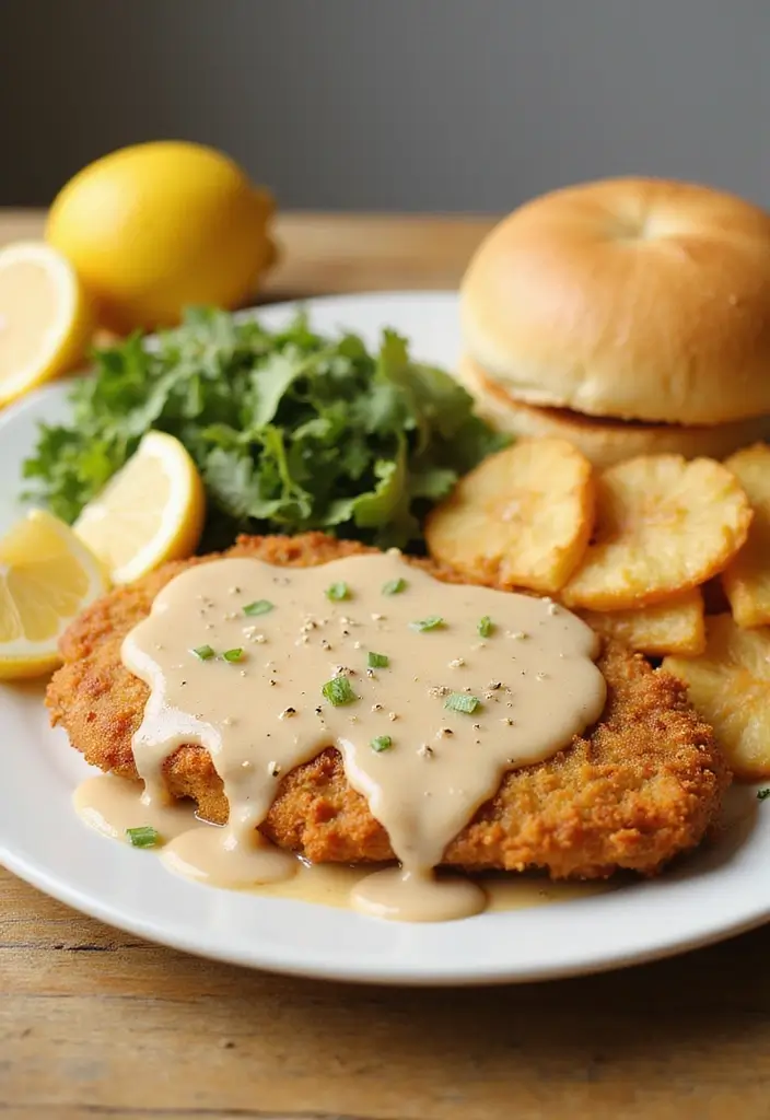 26 Chicken Fried Steak Gravy Recipes That Are Rich & Creamy - 12. Lemon Pepper Chicken Fried Steak Gravy