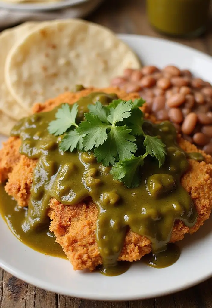 26 Chicken Fried Steak Gravy Recipes That Are Rich & Creamy - 14. Green Chili Chicken Fried Steak Gravy