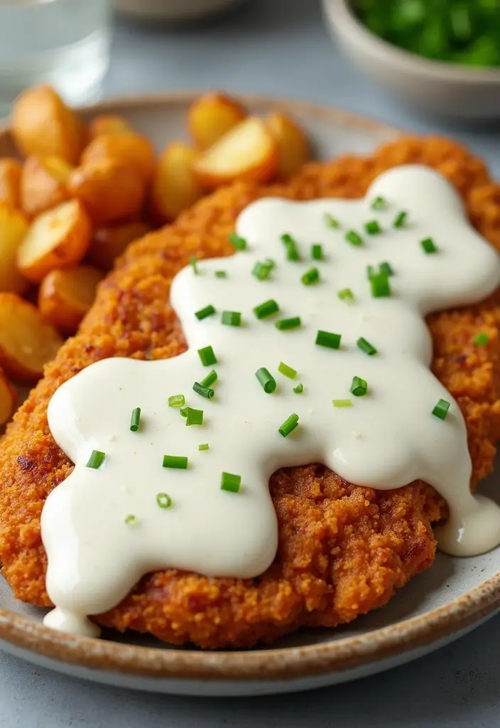 26 Chicken Fried Steak Gravy Recipes That Are Rich & Creamy - 6. Buttermilk Ranch Chicken Fried Steak Gravy