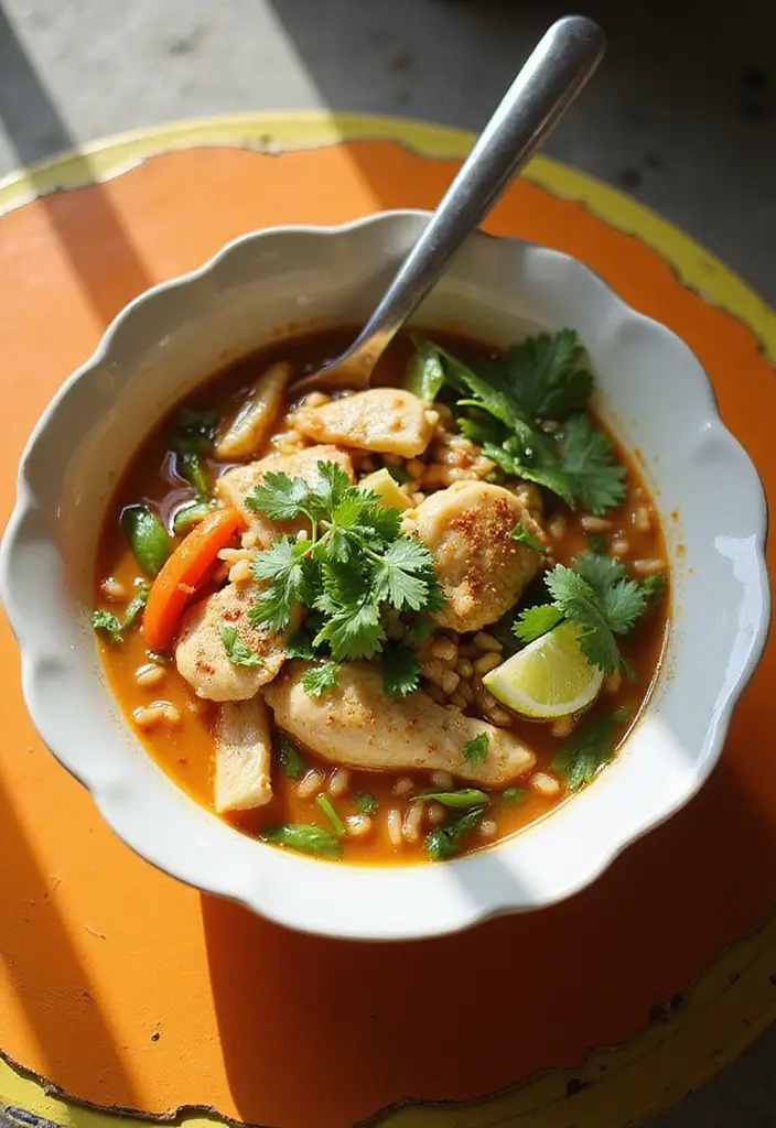 26 Mexican Chicken and Rice Soup Recipes That Warm the Soul - 15. Thai-Inspired Chicken and Rice Soup