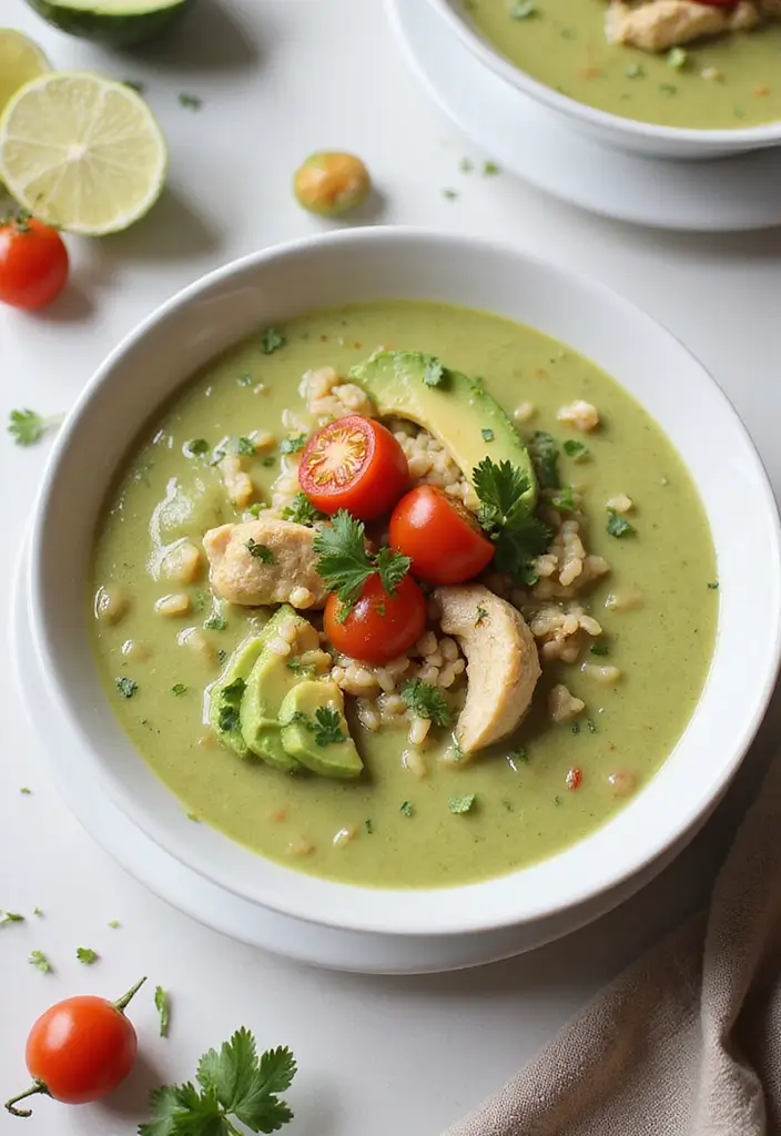 26 Mexican Chicken and Rice Soup Recipes That Warm the Soul - 3. Creamy Avocado Chicken and Rice Soup
