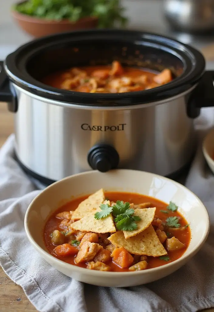 27 Authentic Chicken Tortilla Soup Recipes Full of Flavor - 11. Slow Cooker Chicken Tortilla Soup