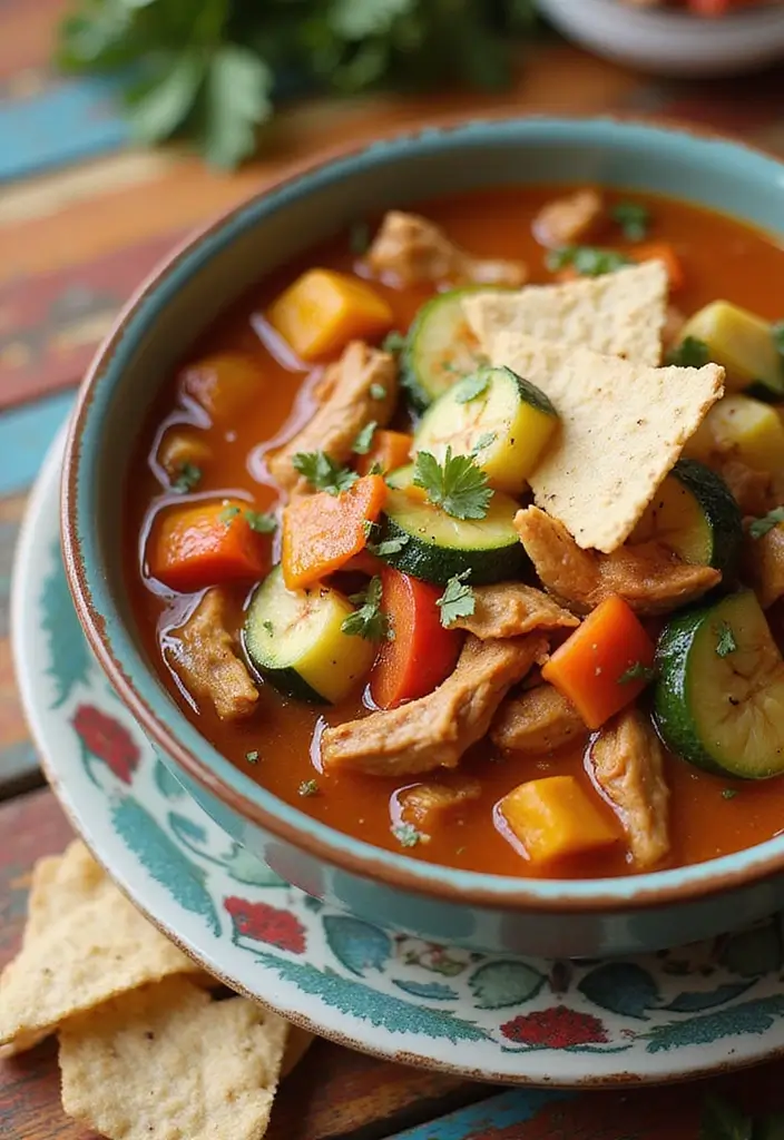 27 Authentic Chicken Tortilla Soup Recipes Full of Flavor - 9. Veggie-Packed Chicken Tortilla Soup