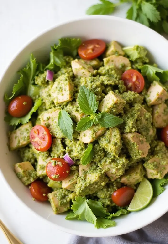 27 BLT Chicken Salad Recipe Variations That Are Fresh & Flavorful - 11. Pesto BLT Chicken Salad