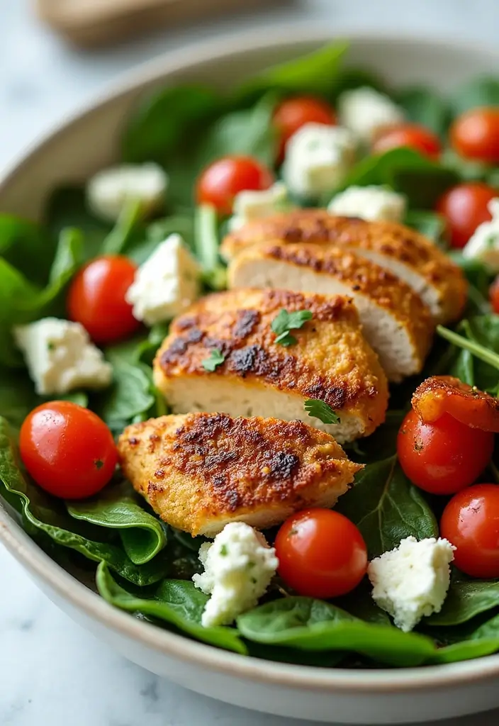 27 BLT Chicken Salad Recipe Variations That Are Fresh & Flavorful - 15. Spinach & Feta BLT Chicken Salad