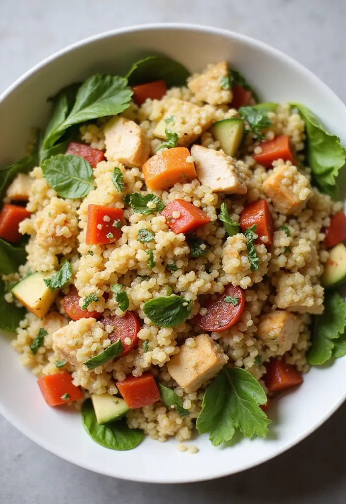 27 BLT Chicken Salad Recipe Variations That Are Fresh & Flavorful - 20. Mediterranean Couscous BLT Chicken Salad