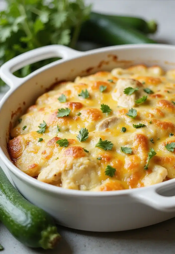 27 Casserole with Rotisserie Chicken Recipes That Save Dinner - 14. Zucchini Chicken Casserole