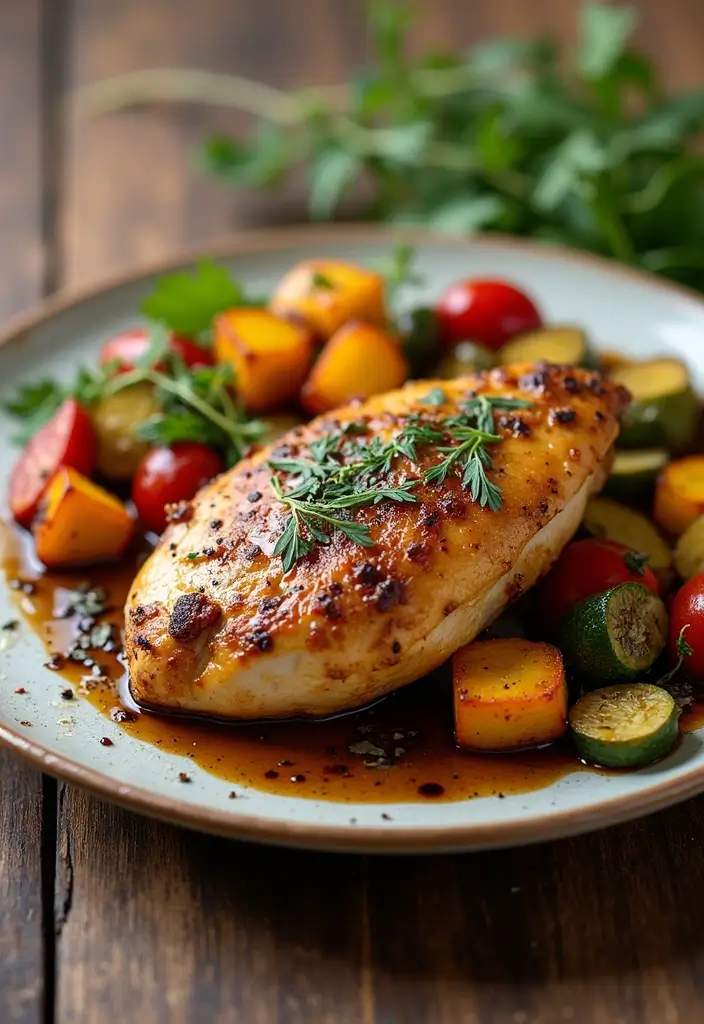 27 Chicken Meal Prep Recipes for Busy Weeks That Taste Fresh 27 27 Chicken Meal Prep Recipes for Busy Weeks That Taste Fresh - 26. Balsamic Chicken with Roasted Veggies