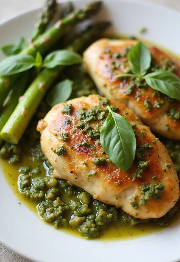 27 Chicken Meal Prep Recipes for Busy Weeks That Taste Fresh 8 27 Chicken Meal Prep Recipes for Busy Weeks That Taste Fresh - 7. Pesto Chicken and Asparagus