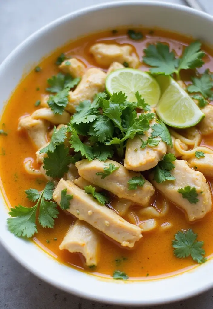 27 Homemade Chicken Noodle Soup Crockpot Recipes That Heal Fast - 14. Cilantro Lime Chicken Noodle Soup