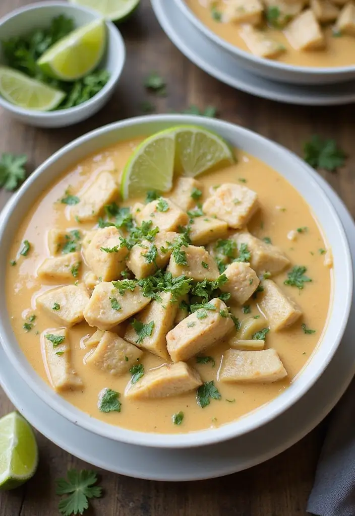 27 Homemade Chicken Noodle Soup Crockpot Recipes That Heal Fast - 4. Creamy Coconut Chicken Noodle Soup