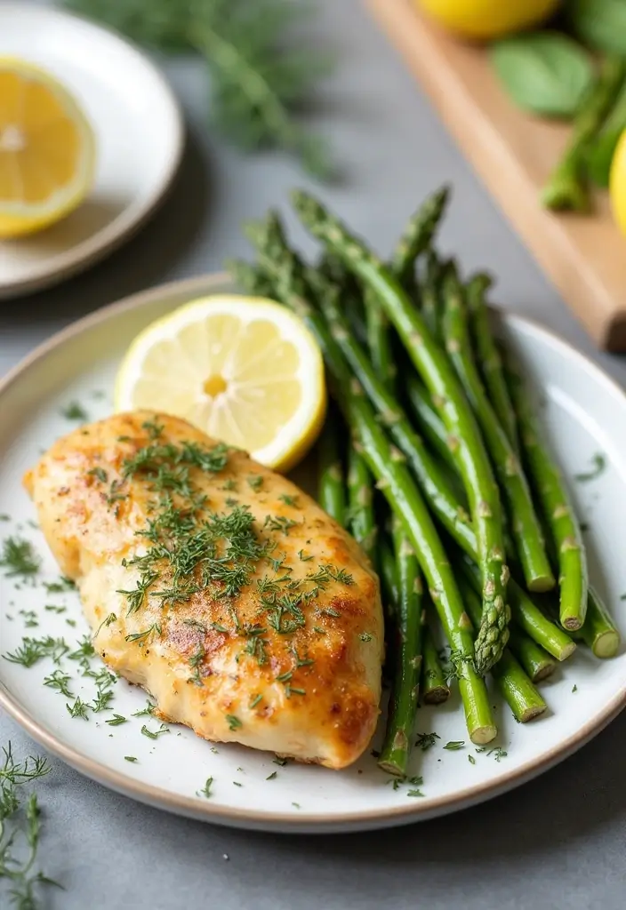 27 Lemon Chicken Breast Recipes That Feel Bright and Healthy - 14. Lemon Dill Chicken with Asparagus